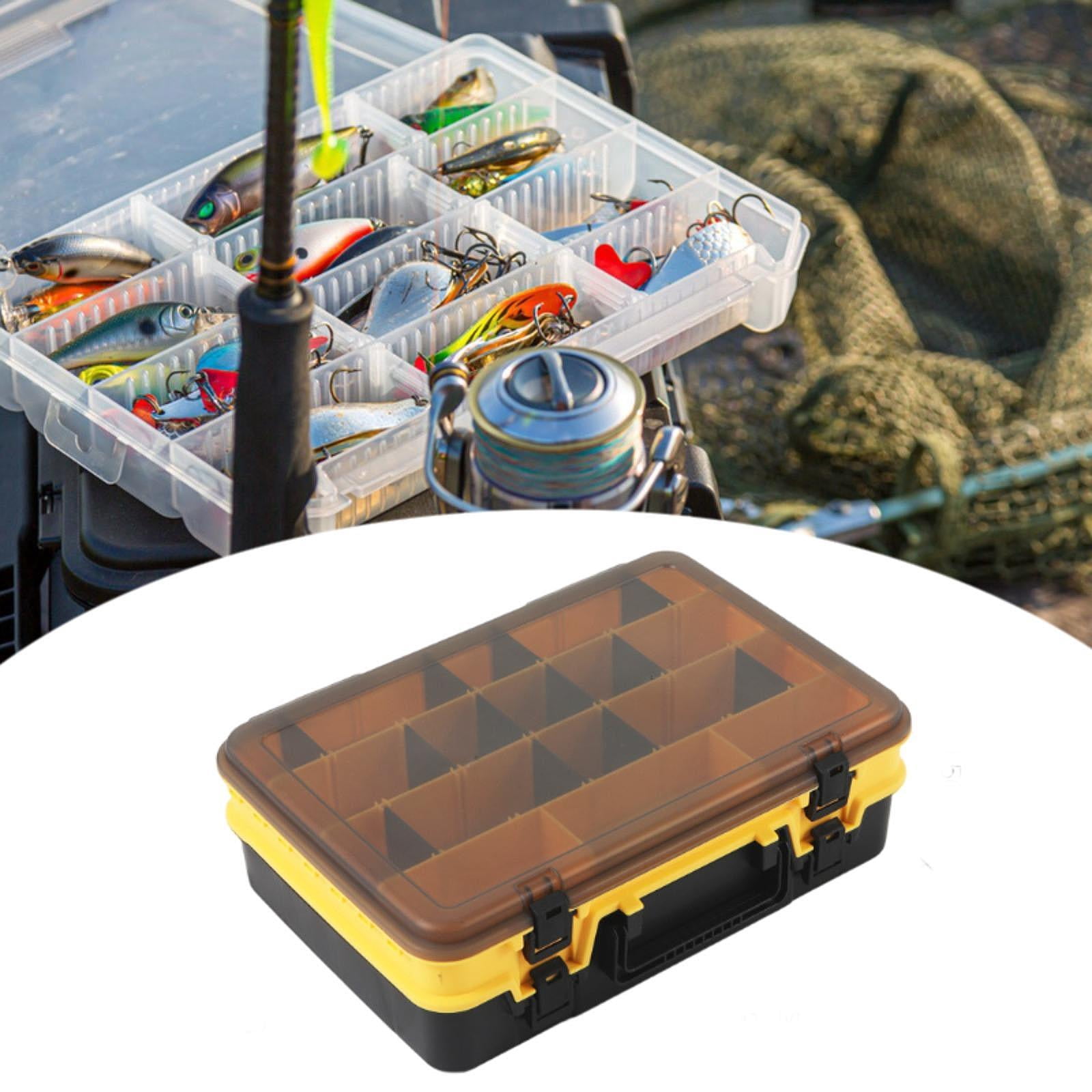 figatia Fishing Tackle Box Large Capacity for Lures Lines Hooks Tackle Tray Lure Box Yellow