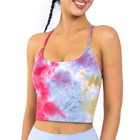 

Strappy Sports Bras for Women - Criss Cross Back Sexy Wireless Padded Yoga Bra Cute Workout M，G17756