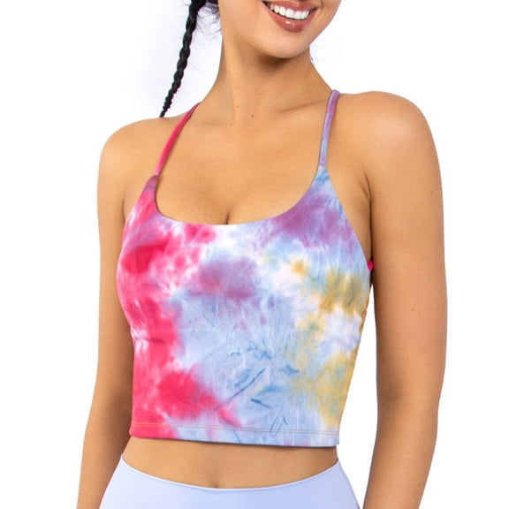 Women's Sports Bra Strappy Crisscross Back Workout Yoga Bra, Light Fitness sling top