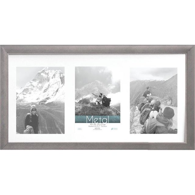 Timeless Frames 62149 10 x 20 in. Metal Beaded Photo Frame, Silver