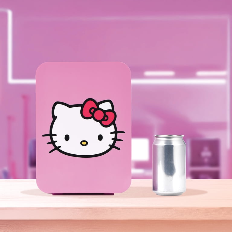 Hello Kitty Mini Fridge 4L 6 Can, Pink Portable Beverage Cooler
