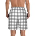thumbnail image 3 of Naloa Gray Checkboard Men's Beach Shorts, Surfing shorts, Swim trunks, Quick Dry Swim Trunks for Surfing Beach Fun - 3X-Large, 3 of 9