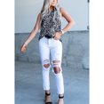 thumbnail image 4 of Camiseta sin mangas con estampado de leopardo y cuello redondo para mujer, camisa sin mangas elegante e informal de verano para fiesta de compras, 4 of 6