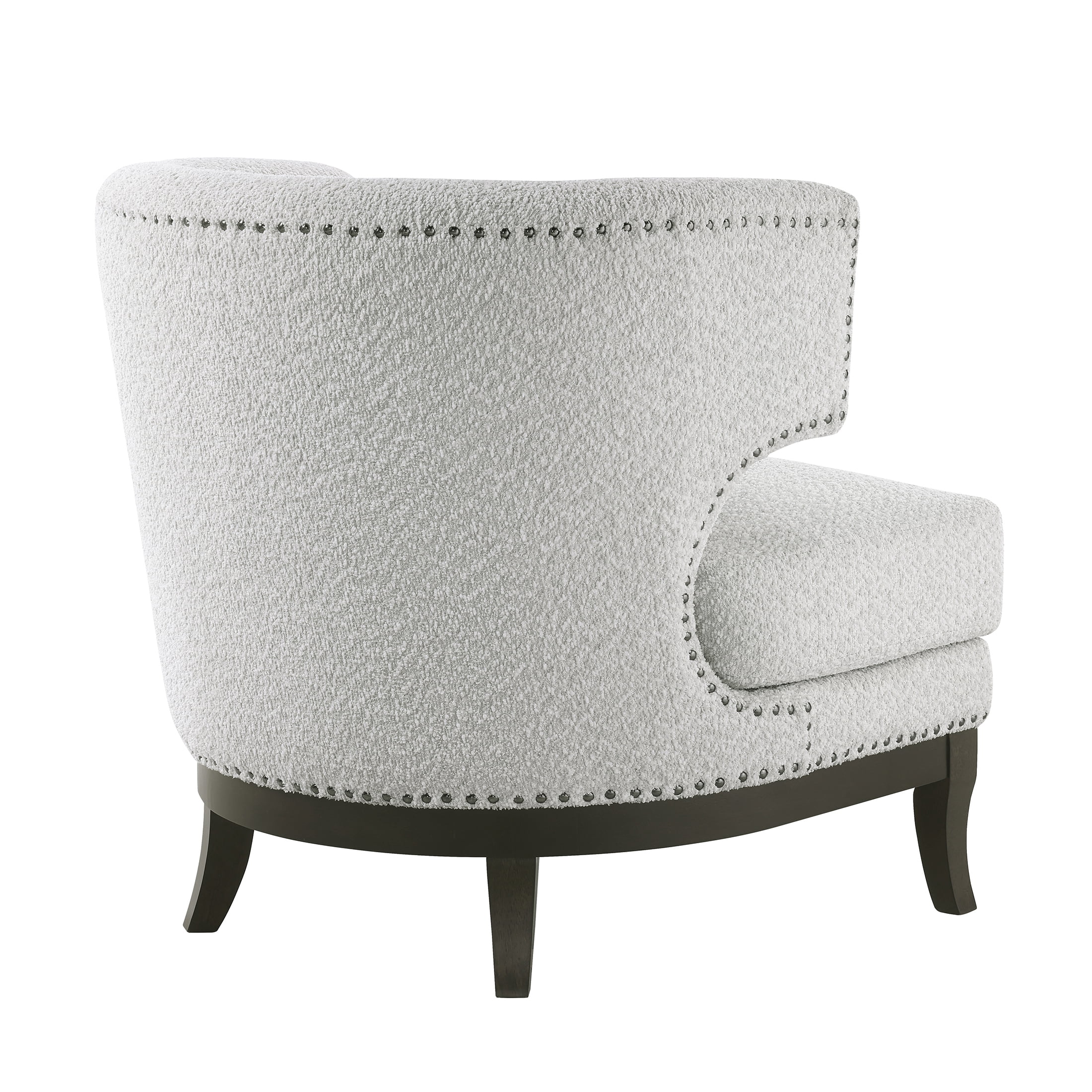 OakvillePark Orlan Boucle Barrel Accent Chair with Nailhead Trim, Gray