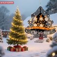 thumbnail image 3 of Stylish Metal Hanging Christmas Tree Wind Spinner - Black Outline with White Snowflakes & Orange Bokeh Lights for Garden Decor, 3 of 7