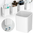 thumbnail image 2 of Toothbrush Holder,Toothbrush Holder for Shower Wall,No Drilling,Self-draining Shower Cup for Toothpaste, Toothbrush, Kitchen Tableware, Strong Suction Cup Holders for Bathroom(White 3.2IN), 2 of 5