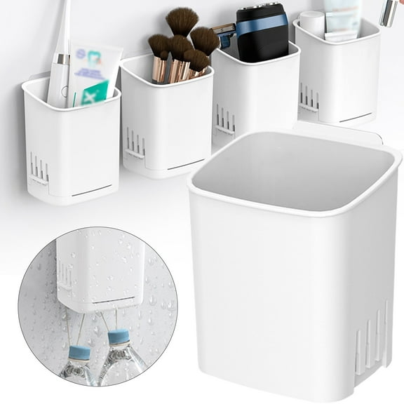 Wall Mounted Toothbrush Holders, Suction Cup Toothbrush and Toothpaste Holder, No Drilling Bathroom Toothbrush Holders, Removable Toothbrush Hanger for Toothpaste, Comb, Facial Cleanser