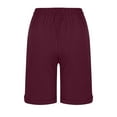 thumbnail image 4 of Plebaso Women's Casual Knee Length Shorts Drawstring Roll up Shorts Plain Lightweight Pull on Shorts, 4 of 6