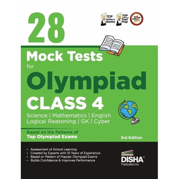 28 Mock Test Series for Olympiads Class 4 Science, Mathematics, English, Logical Reasoning, GK & Cyber 2nd Edition, (Paperback)