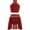 Burgundy, variant on TiaoBug Kids Girls Lyrical Modren Dance Dress Figure Ice Skating Costumes Sleeveless Vest Top and Skirt Blue 10