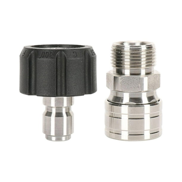 Conector de lavadora de alta presión de 2 piezas, rosca M22 a conector rápido interno de 3/8" Diámetro interior 14mm