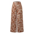 thumbnail image 4 of DHFJKG Women's Boho Pants High Waisted Wide Leg Floral Printed Flowy Palazzo Summer Beach Vacation Clothes Stylish Trousers, 4 of 7