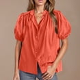 thumbnail image 1 of mfyjkho Tops De Moda Para Mujer, Camisa De Verano Con Botones Y Encaje Para Mujer, Manga Farol, Cuello En V, Moda Informal Tops Y Blusas Para Mujer Xl, 1 of 4