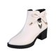 thumbnail image 1 of NECHOLOGY Botas Mujer Adulto Femenino Zapatos Botines mujer Botas gruesas de tacón con cremallera lateral y de cabeza redonda de cuero sólido a la para mujer (Beige, 7.5), 1 of 7
