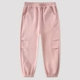 thumbnail image 4 of Kids Sweatpants Girls Jogger Pants with Pockets Drawstring Basic Red Sweat Pants 5-6 Years Girl Pants, 4 of 6
