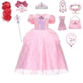thumbnail image 1 of Ariel-vestido de baile de lujo de La Sirenita para niñas, traje de fiesta de tul en capas, disfraz de princesa rosa Fivean unisex, 1 of 2