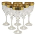 thumbnail image 5 of Ebros Set of 6 Italian Wine Glasses Gold Plated Greek Key Border Rim & Stem Base, 5 of 5