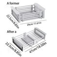 thumbnail image 5 of Adjustable Over-The-Sink Dish Drying Rack with Stainless Steel Drain Basket - Portable & Telescopic Space-Saving Solution for fruit vegetable, 5 of 9