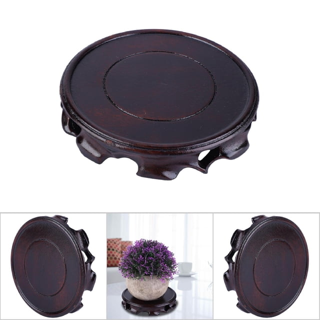 Soporte De Pedestal, Soporte De Pedestal De Madera, Bandeja De Madera Redonda Con Estilo Retro Para Decoración Del Hogar