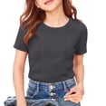thumbnail image 4 of enyan Teen Girl Summer Clothes Girls' Half Sleeve T Shirts Kids Crewneck Summer Casual Tops Loose Fit Teen Girls Basic Tees,Grey,11-12 Years, 4 of 4