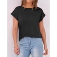 thumbnail image 4 of ANRABESS Womens Tops Summer Cap Sleeve Basic Tee Shirts 2026 Trendy Loose Fit Casual Dressy Business Work Tshirts Clothes Black S, 4 of 12