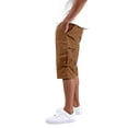 thumbnail image 4 of Resicozy Mens Cargo Shorts Elastic Waist Drawstring Baggy Short Summer Work Casual Solid Sweatpants Shorts with Pockets Brown 4XL, 4 of 9