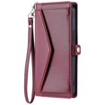 thumbnail image 2 of For iPhone 17 Pro Max Leather Case with Wrist Strap Wallet Stand Phone Cover - Rose Gold, 2 of 5