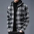 thumbnail image 5 of Suéter de punto con cremallera para hombre, ropa a cuadros, cárdigan, sudaderas con capucha, cremallera, grueso, invierno, rojo, tops, jerséis, casuales, elegantes, baratos y calientes, 5 of 5