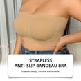 thumbnail image 3 of Full Bust Strapless Bra for Seamless Push Up Comfortable Support with Grip Band Bra Strapless for Women Back Less Bra Padded Underwire Bra, 3 of 4