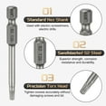 thumbnail image 5 of Uxcell T20 Torx Head Screwdriver Bit 1/4" Hex Shank 2.6" (65mm) Long Magnetic No Hole Tip 6 Point Star Screw Driver, 5 of 7