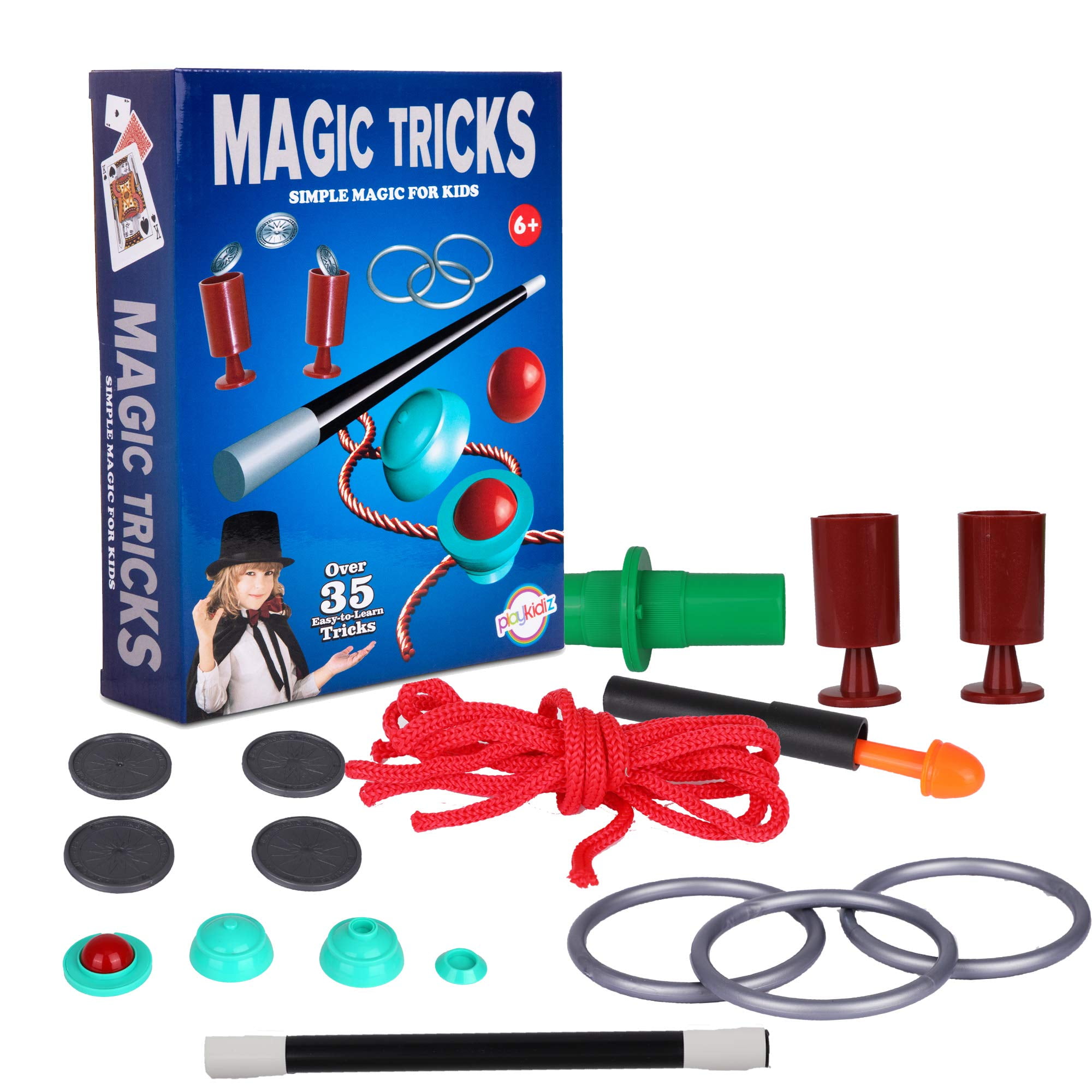 Playkidz Magic Trick for Kids Set 3 - Magic Set with Over 35 Tricks Made  Simple, Magician Pretend Play Set with Wand & More Magic Tricks - Easy to