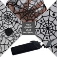 thumbnail image 4 of 5 Pack Halloween Decorations Tablecloth Set, Including Fireplace Mantel Scarf,Round Cobweb Table Cover, Lace Spiderweb Table Runner,Spider Lampshade with 12pcs Scary 3D Bat for Halloween Party, 4 of 8