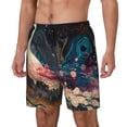 thumbnail image 1 of Fotbe Abstract Peacock Painting Traje de Baño para Hombre – Shorts de Natación de Secado Rápido con Forro y Bolsillos-Small, 1 of 6