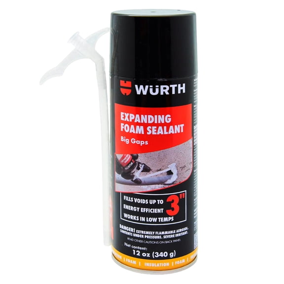 Würth 12oz Expanding Foam Sealant for Big Gaps up to 3 inches - Insulating Spray Foam