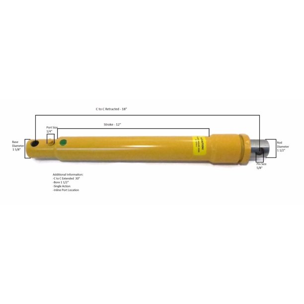 Snow Plow Angle Angling Hydraulic Ram 5437 Meyer Snowplow Blade 1 5 X 12 By The Rop Shop Walmart Com Walmart Com