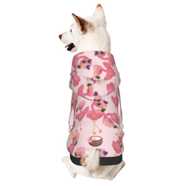 Balery Summer Flamingo Sudadera con Capucha para Perros Pequeños – Ropa para Mascotas, Disfraz para Perros y Gatos, Ideal para Fiestas y Cosplay-X-Small
