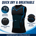 thumbnail image 5 of Boost Men Shirt, Men Sleeveless Compression Tank Top, Quick Dry Breathable Mesh Workout Shirt, Stretch Athletic Base Layer for Gym Running Daily Wear, S-5XL, 5 of 7