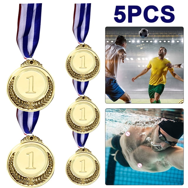 5 Medallas Premio Premios Oro Plata Y Bronce Medalla Suministros Escolares (1)