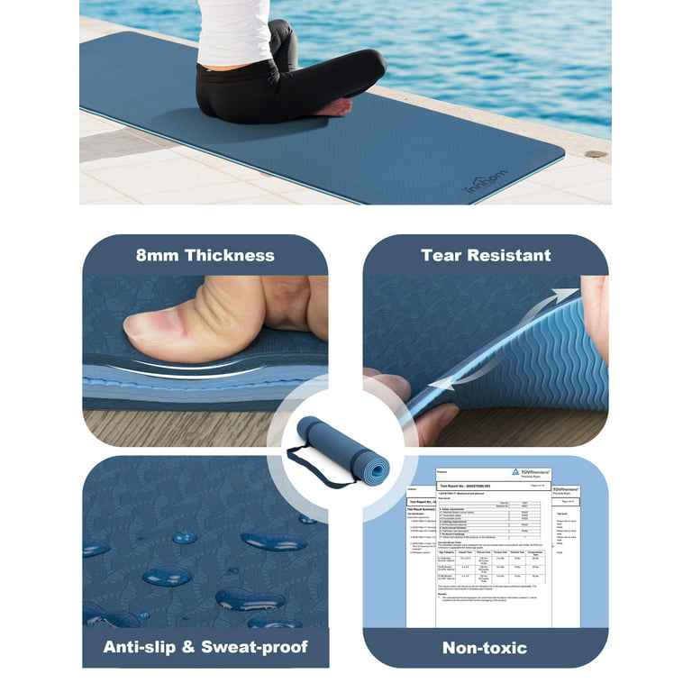 Wolpin Anti-Slip Yoga Mat for Men & Women Exercise Mat, Large (6