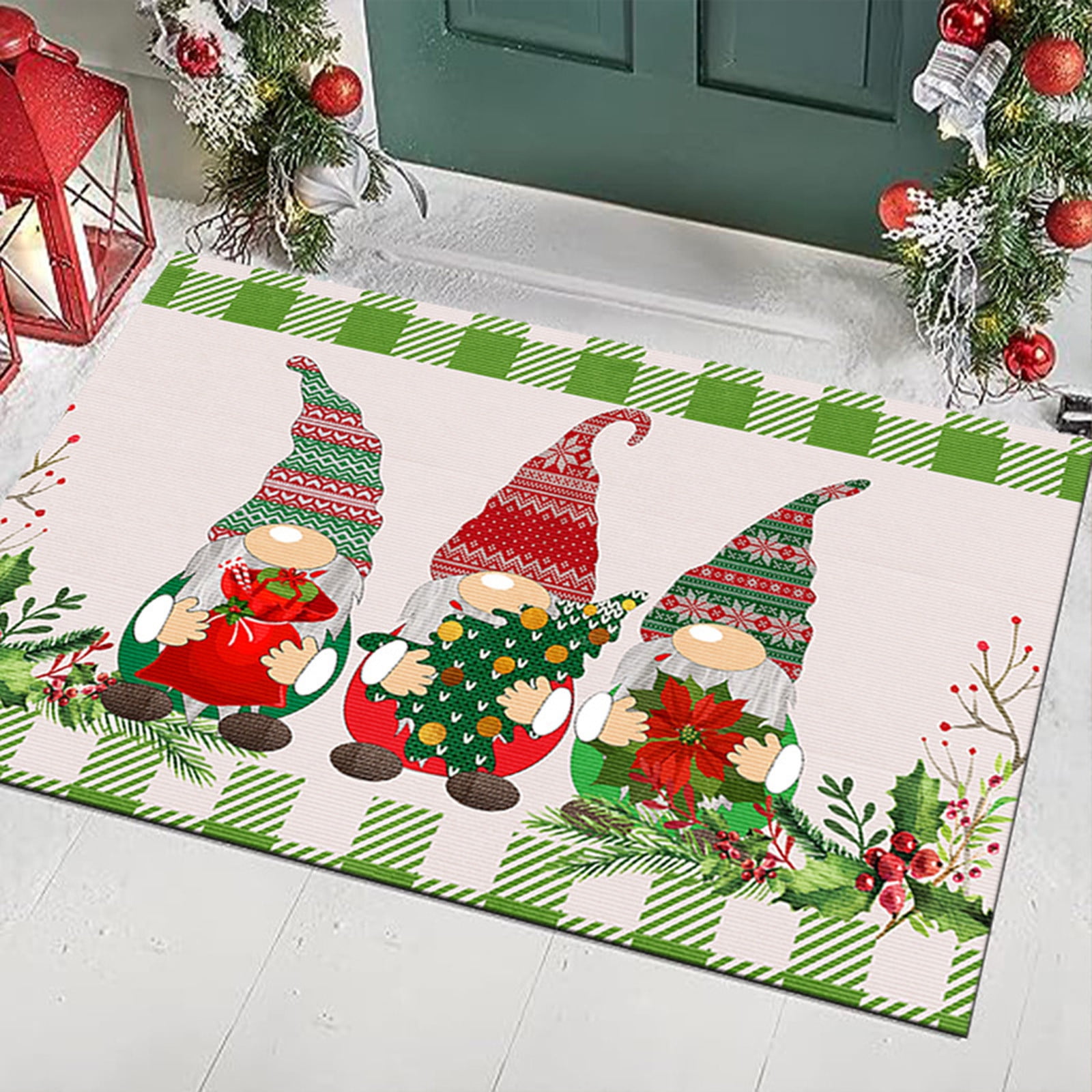 Christmas Doormat Xmas Gnome Tree Decorative Mat Non Slip Washable Winter  Door Mat for Indoor Outdoor Bathroom Kitchen - AliExpress