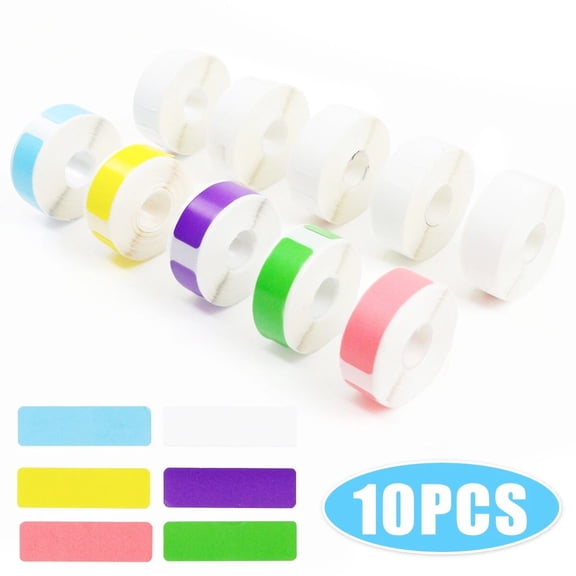 12x40mm Thermal Label Tapes - 10 Rolls Laminated Printer Stickers for D30 Portable Label Makers,Colorful,1600 Pcs
