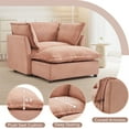 thumbnail image 5 of Harper & Bright Designs Accent Chair with Ottoman for Living Room, Single Sleeper Sofa Armchair with 3 Pillows, Chenille Lounge Sofa Bed, Pink, 5 of 19