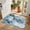 Blue, variant on Half Circular Door Mat 16"x24", Blue Abstract Absorbent Non Slip Welcome Mats for Front Door, Modern Marble Yellow Ombre Diatomaceous Entryway Rug for Bathroom Kitchen Apartment Entrance