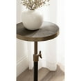thumbnail image 3 of Kate and Laurel Engles Traditional Adjustable-Height Pedestal Drink Table, 10 x 10 x 30, Black and Antique Brass, Round Metal Plant Stand with Embossed Sunburst Pattern for Living Room Accent Table, 3 of 8