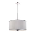 thumbnail image 3 of Woodbridge Lighting Drum 3-Light Fabric LED Pendant in Satin Nickel/Maroon, 3 of 3
