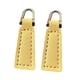 thumbnail image 4 of 2 tiradores de cremallera de cuero artificial para chaqueta. Beige Amarillo, 4 of 9