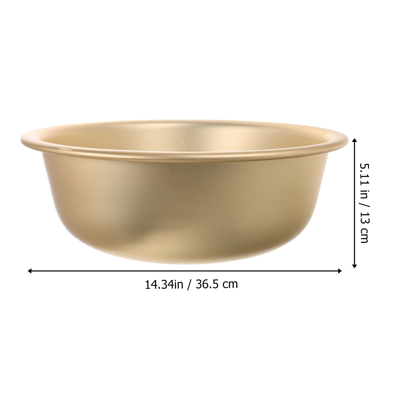 OUNONA Bowl Yellow Aluminum Soup Basin Baby 36.50X36.50X13.00CM Golden