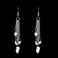 thumbnail image 1 of Granjero Gordo Pendientes de piedra natural personalizados, pendientes de borlas de cadena multicapa de piedra de cristal natural hechos a mano (blanco), 1 of 3
