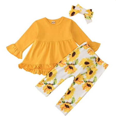 

NECHOLOGY Christmas Pajamas Family of 6 Baby Girl Ruffle O Neck Holiday Matching Family Pajamas Made with Organic Cotton Suit Yellow 18-24M