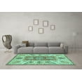 thumbnail image 3 of Ahgly Company Indoor Round Abstract Turquoise Blue Modern Area Rugs, 6' Round, 3 of 4